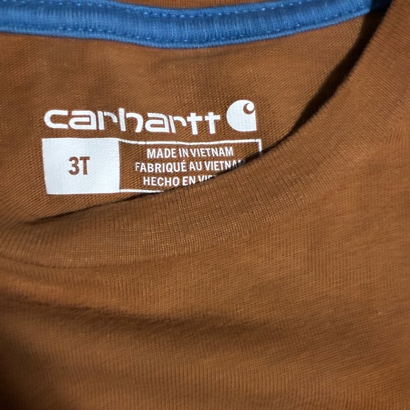 Carhartt Brown Tee with Blue Trim - Picture 2 of 6